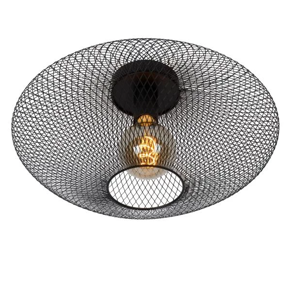 Lucide MESH - Flush ceiling light - Ø 45 cm - 1xE27 - Black - detail 1